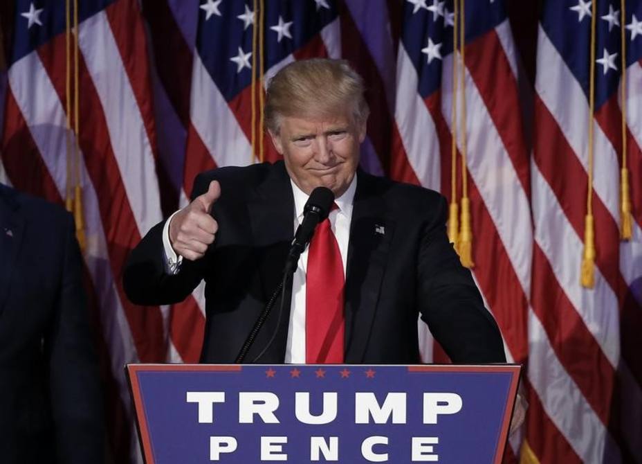 Donald Trump la noche que fue elegido presidente de los Estados Unidos. REUTERS