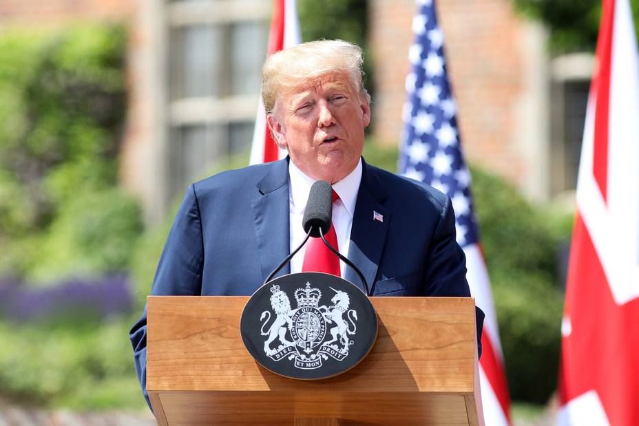 El Presidente Trump durante su visita al Reino Unido