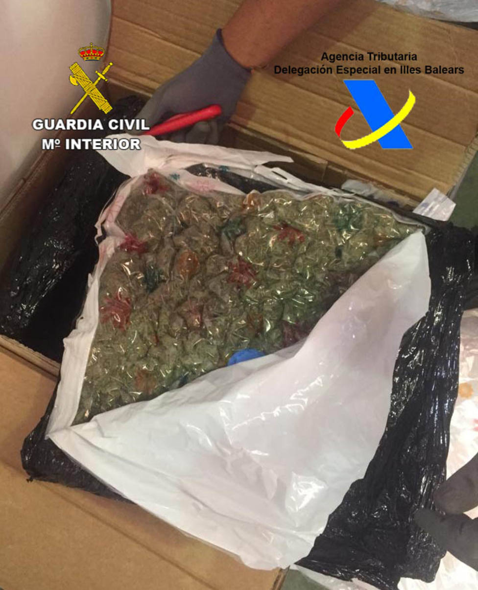 Encuentran 13 kg de marihuana en una empresa de paquetería de Mallorca