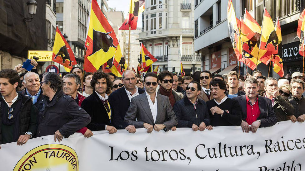 Imagen de la histórica manifestación taurina que se llevó a cabo en Valencia en 2016