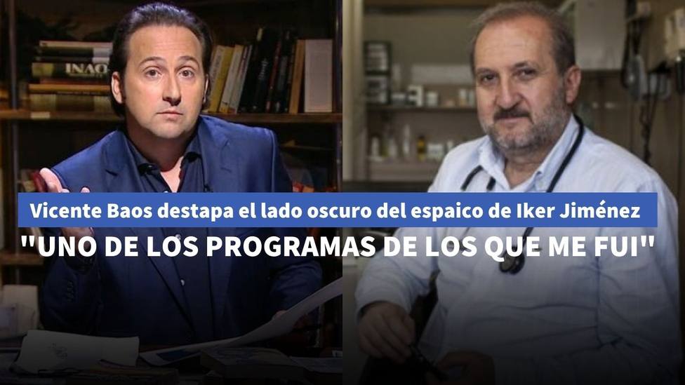 Vicente Baos clama contra el lado oculto de Iker Jiménez tras dejar de colaborar en su programa