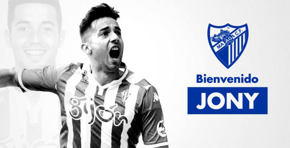 Jony llega a Málaga para reforzar el ataque de los de Juande Ramos. Foto: Málaga CF.