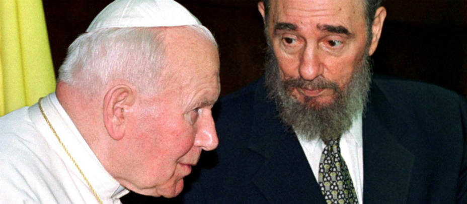Fidel Castro con Juan Pablo II