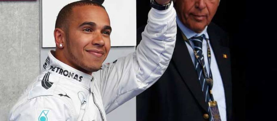 Lewis Hamilton celebra su cuarta pole consecutiva en Spa (Reuters)