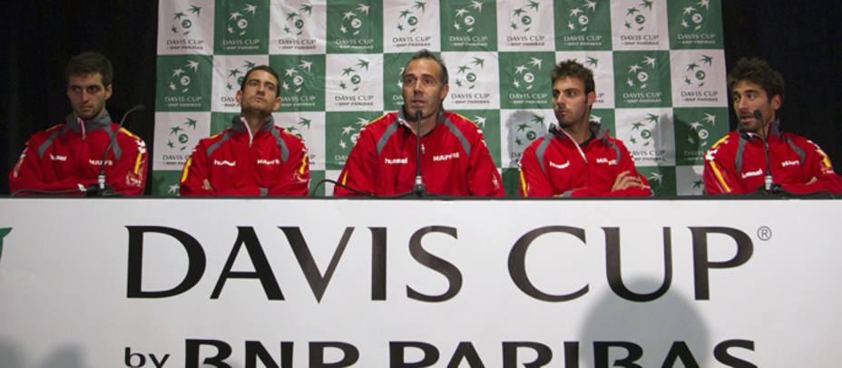 El equipo español de la Copa Davis que se enfrentará a Canadá. REUTERS