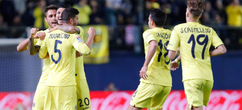 El Villarreal celebra el golazo de Soriano (FOTO: LaLiga)
