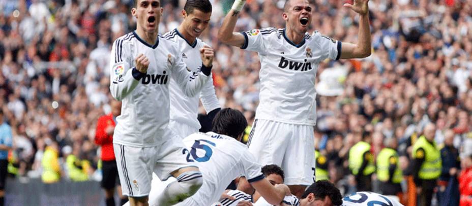 Los jugadores del Real Madrid celebrando un gol (EFE)