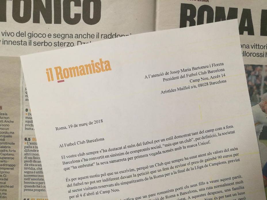 Carta de Il Romanista