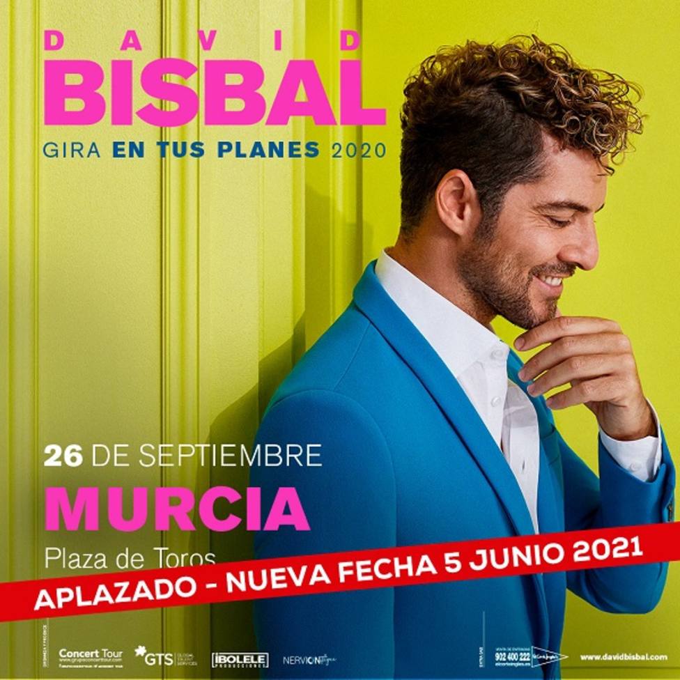 David Bisbal traslada concierto en Murcia de septiembre a junio de 2021