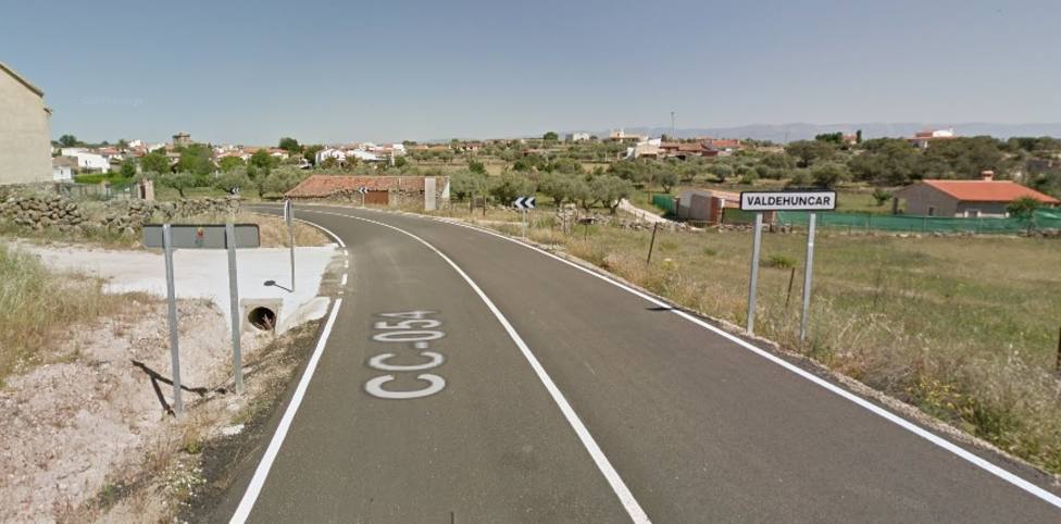 Carretera CC-054 en Valdehúncar (Cáceres), cerca del lugar del accidente. Foto: GoogleMaps