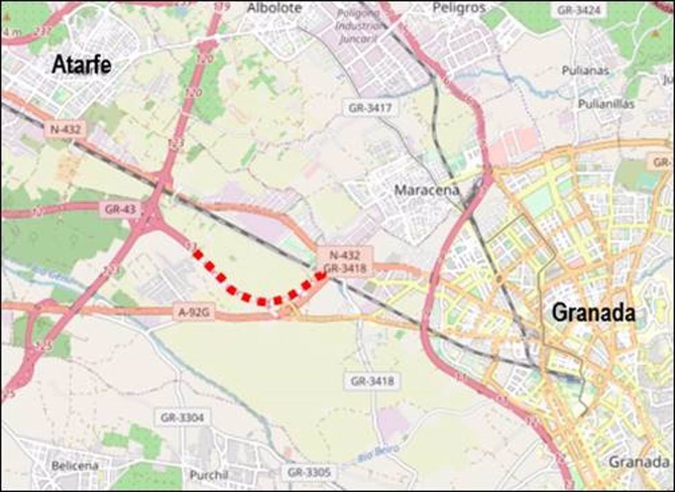 Granada.- Transportes licita las obras del acceso a la capital por la N-432 desde Atarfe
