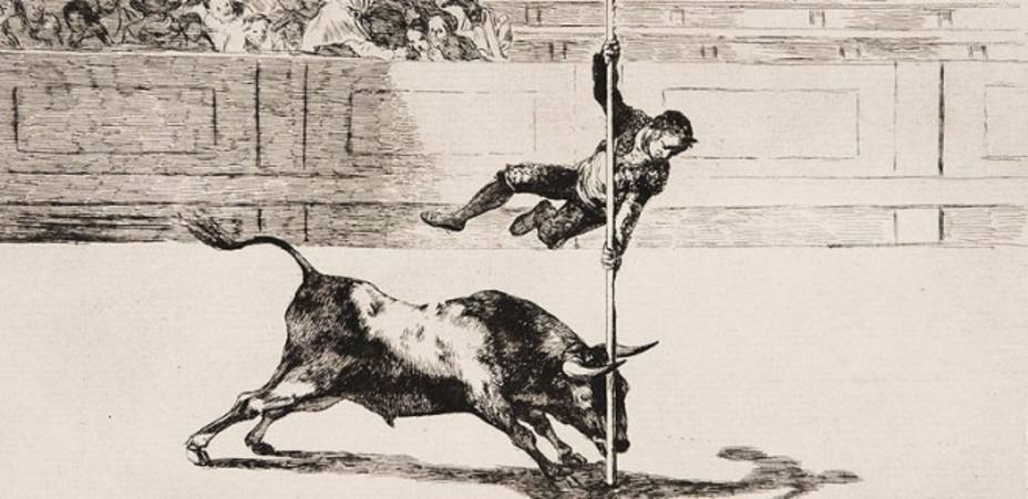 Uno de los grabados de la Tauromaquia de Goya