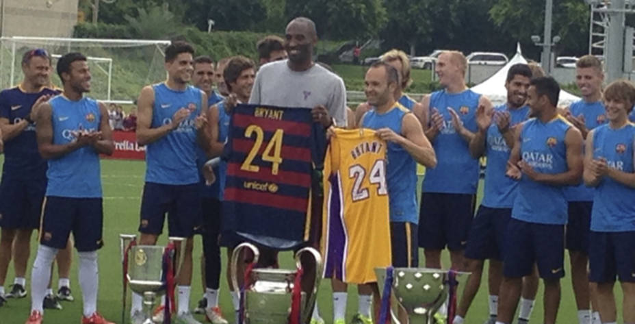 Kobe Bryant, en el entrenamiento del Barcelona. @silviagol