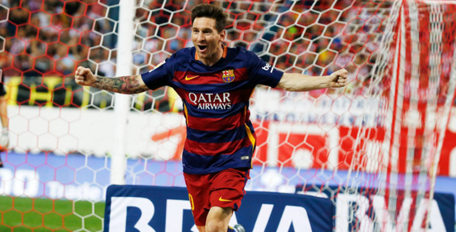 Leo Messi celebra el gol de la victoria del Barcelona (Reuters)