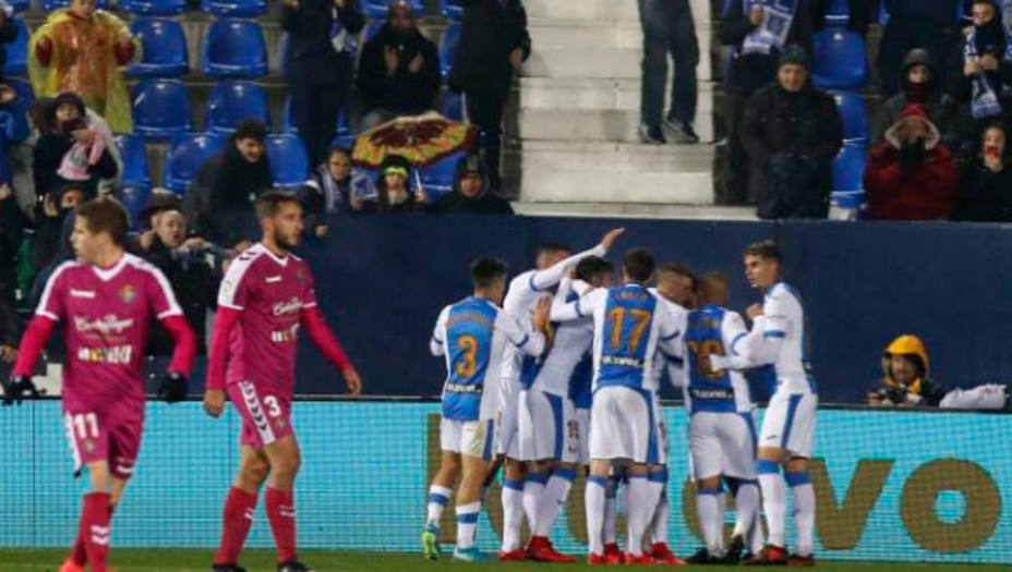 El Leganés celebra el gol de Tito al Real Valladolid (@LaLiga)