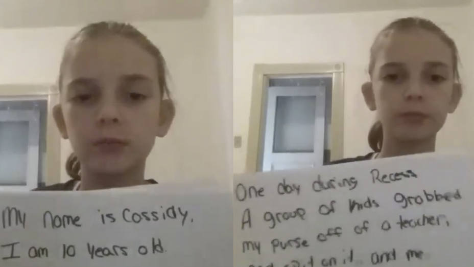 Cassidy, la niña de 10 años que denuncia acoso escolar
