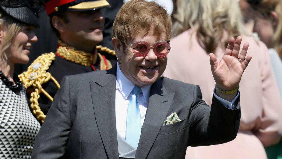 Elton John en la boda del príncipe Harry y Meghan Markle
