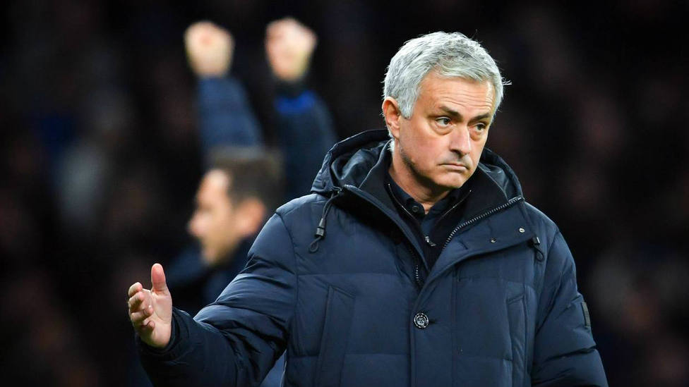 Football - 2019 / 2020 Premier League - Tottenham Hotspur vs. Chelsea Tottenham Hotspur Head Coach Jose Mourinho frustr