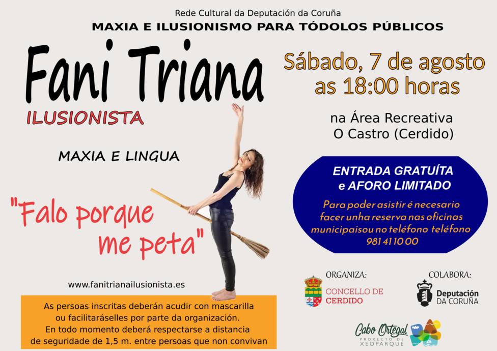 Fani Triana estará en el área recreativa de O Castro desde las seis de la tarde - FOTO: Concello de Cerdido