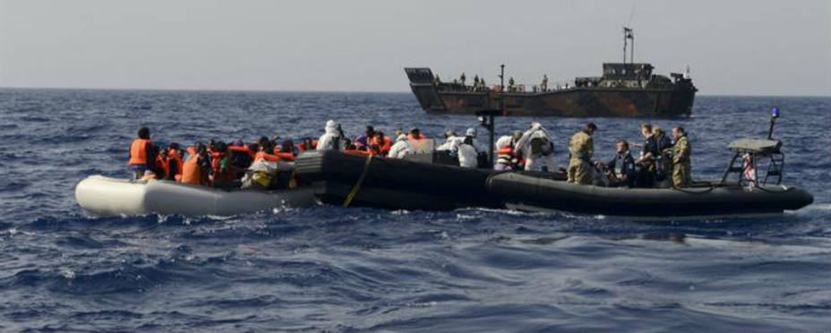 Inmigrantes rescatados en el Mediterráneo. EFE