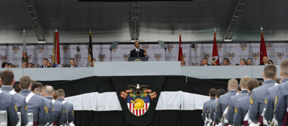 Barack durante el discurso pronunciado ante los cadetes. REUTERS