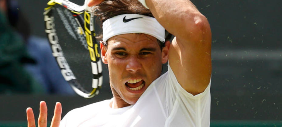 Rafa Nadal, en su estreno en el actual torneo de Wimbledon. REUTERS