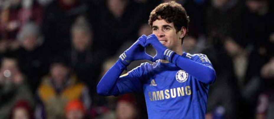 Óscar celebra el gol con el Chelsea (Reuters)