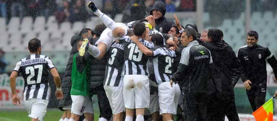 Los jugadores de la Juventus celebran uno de los dos goles (Reuters)