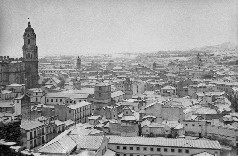 Así fue la gran nevada que sorprendió a los malagueñs en 1954