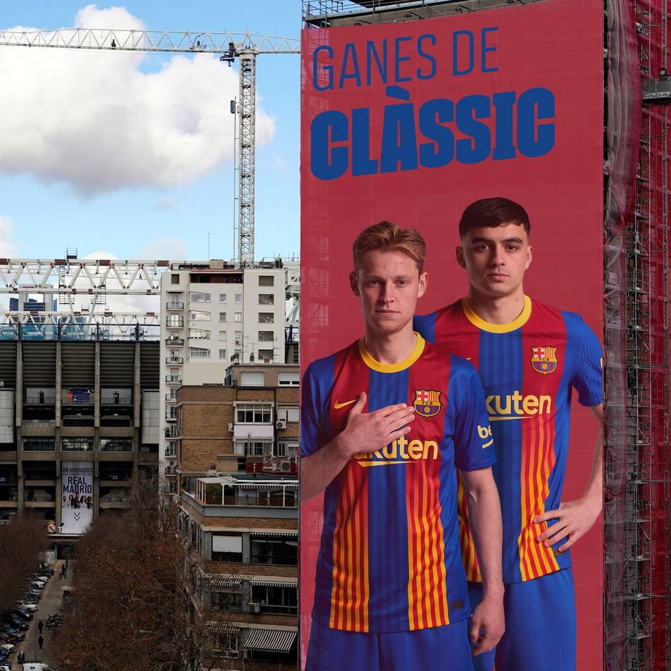 La pancarta virtual del FC Barcelona para el Clásico