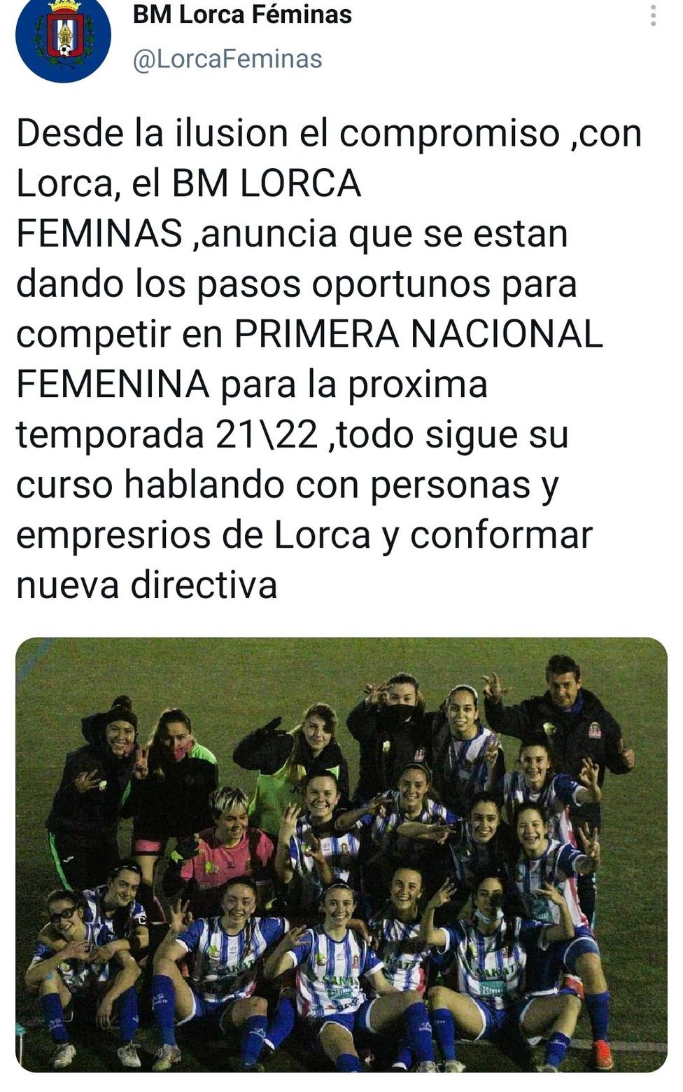 El Lorca Féminas presentará nueva directiva y confían en poder sacar adelante el proyecto 21/22