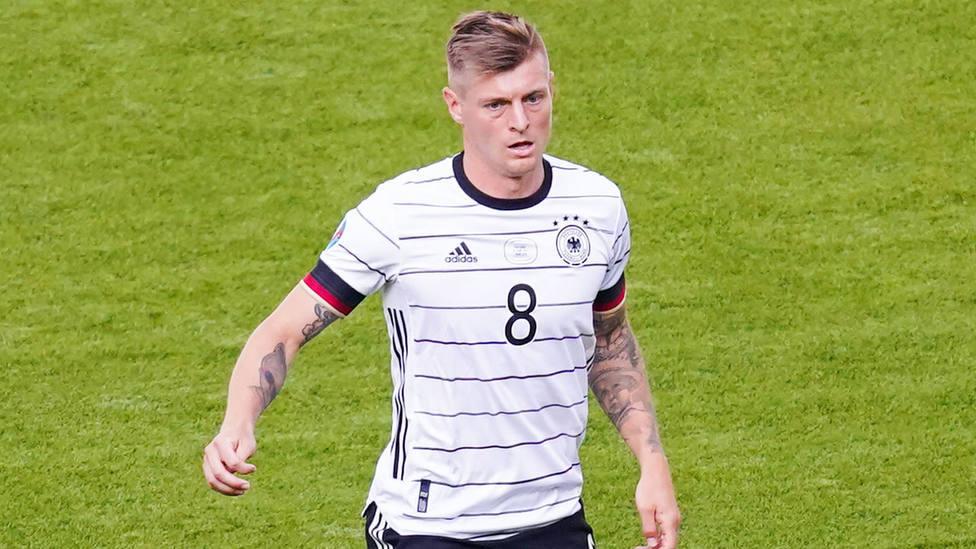 Toni Kroos durante un partido con la selección alemana de la Eurocopa.