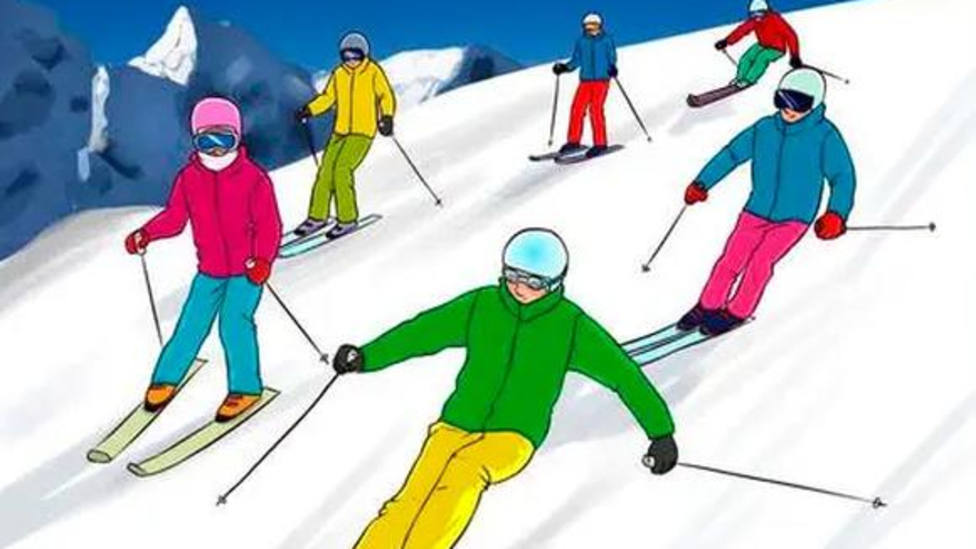 Reto visual: ¿encontrarás el error que hay en este dibujo de los esquiadores en solo 6 segundos?
