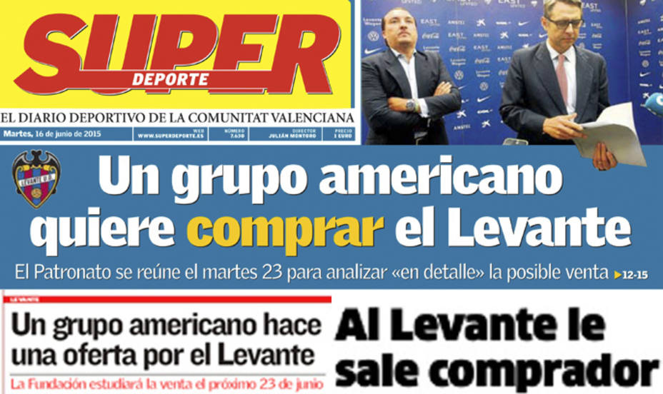 Gran repercusión en los medios de la noticia adelanta por Deportes COPE Valencia sobre el interés de un grupo estadounidense para comprar el Levante
