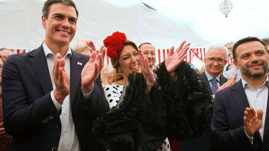 Sánchez y Díaz: reencuentro en la Feria de Abril