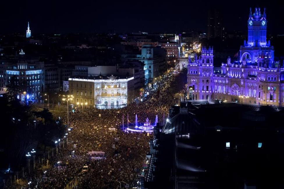 La Policía cifra en 350.000 los asistentes a la manifestación feminista en Madrid