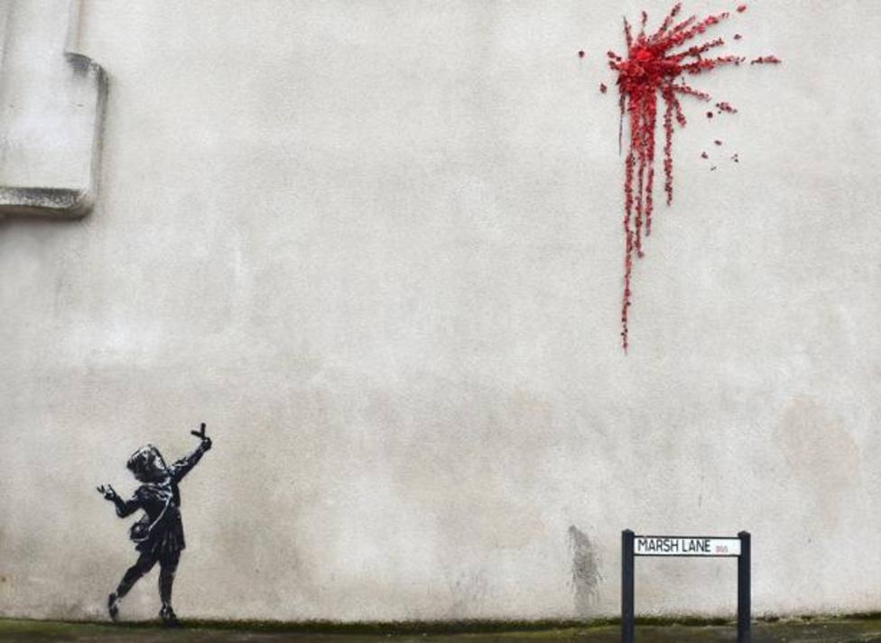 Destrozan la obra que el artista callejero Banksy había creado en Bristol (Inglaterra) por San Valentín