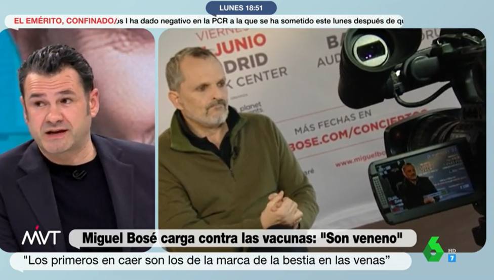 Iñaki López desmonta el discurso negacionista de Miguel Bosé con tan solo una frase: Lo sospechamos