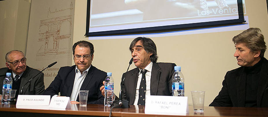 Alfonso Barroso, Paco Aguado, Díaz-Yanes y El Boni, durante la Jornada en Las Ventas. PALOMA AGUILAR