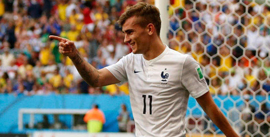 Griezmann, celebrando un gol con Francia en el Mundial 2014. Reuters.