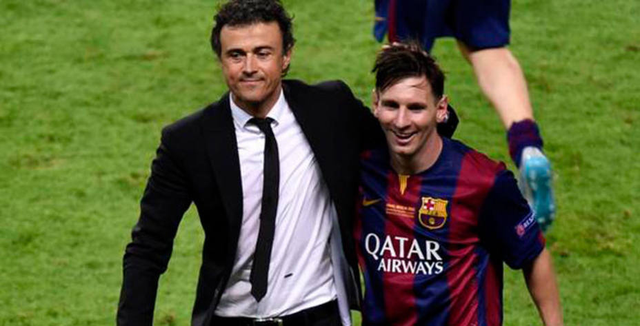 Luis Enrique y Lionel Messi. (EFE)
