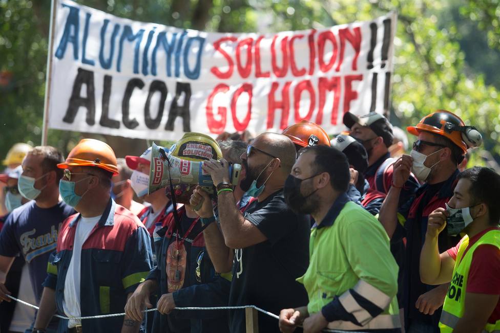 Protesta de trabajadores de Alcoa San Cibrao