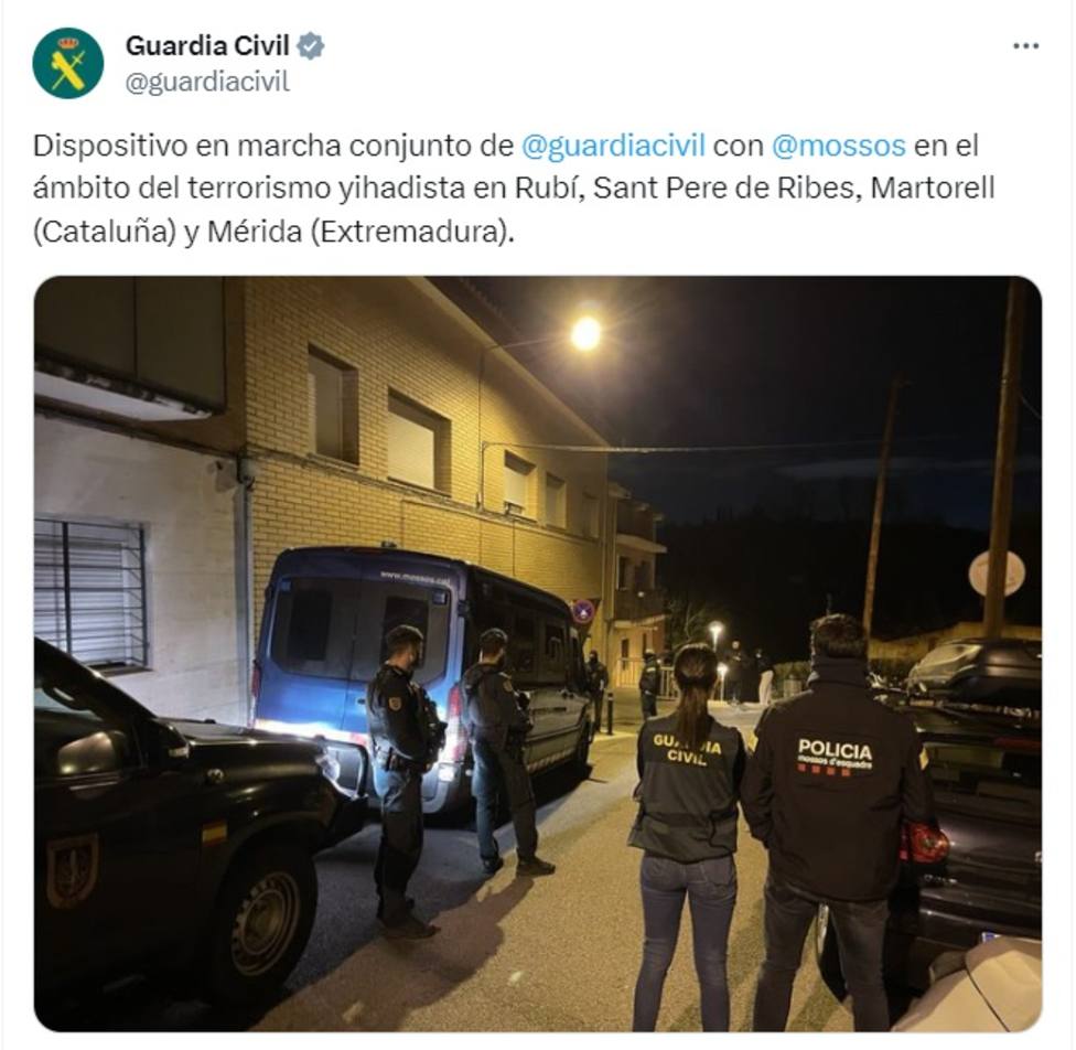 Operación antiterrorista en Martorell (Cataluña) y Mérida
