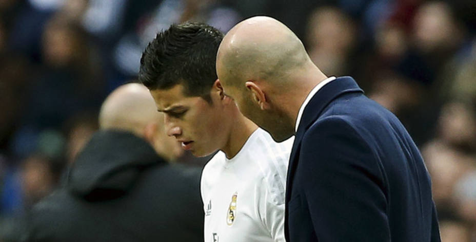 La relación entre James y Zidane es distante (Reuters)