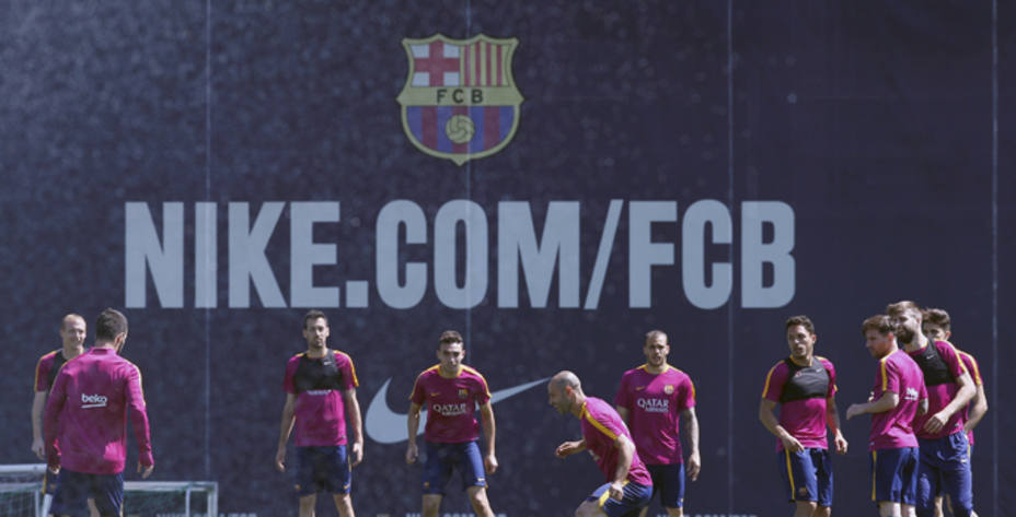 Último entrenamiento del Barcelona antes de la final de la Copa del Rey (FOTO - REUTERS)