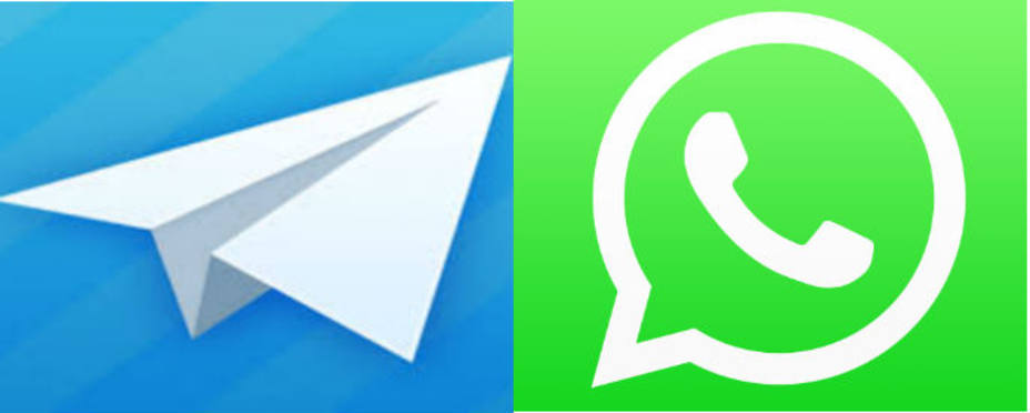 Logos Telegram y WhatsApp