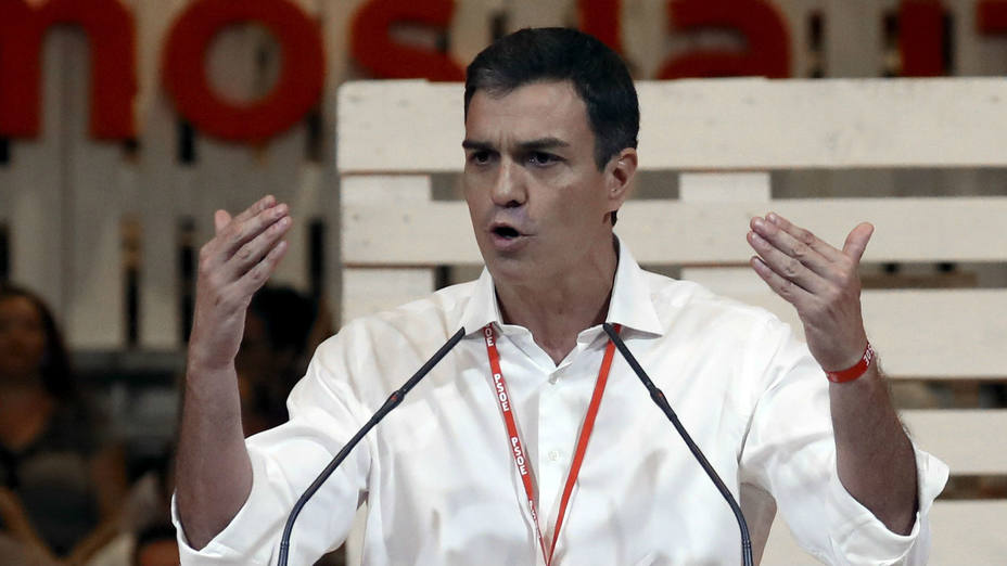 Pedro Sánchez en un momento de su discurso de clausura del 39º Congreso PSOE
