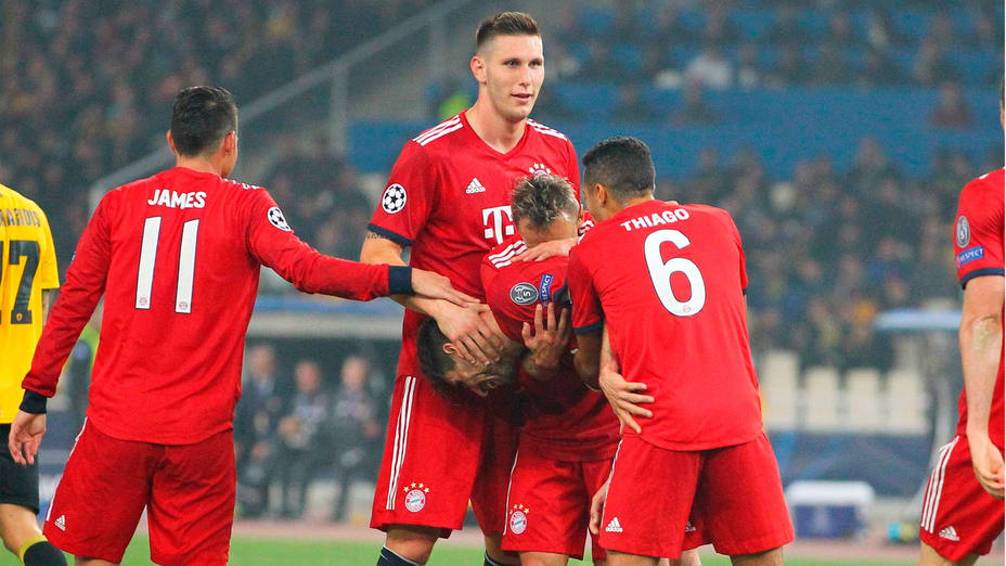 El Bayern de Munich celebra su victoria en Atenas. CORDONPRESS