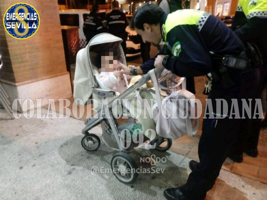 Policía Local de Sevilla pide colaboración ciudadana para localizar a los padres de una bebé que estaba sola en un bar