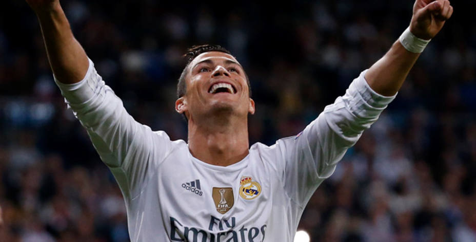 Cristiano celebra un gol con el Real Madrid